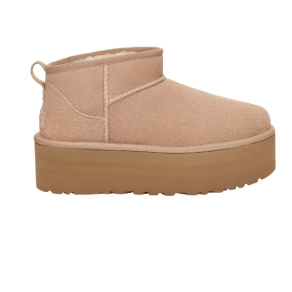 [Women's Boots] UGG Women's Classic Ultra Mini Platform Boots, Sand - Picture 1 of 6